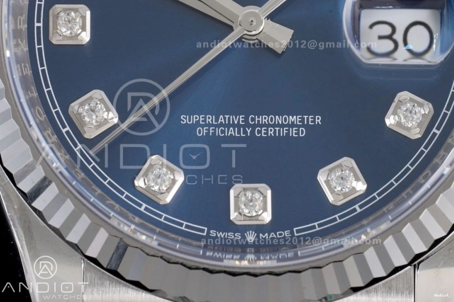 Best 1:1 Edition Dial Steel Blue 36 126234 on SH3235 DateJust Clean 904L Bracelet Jubilee Diamonds 0113